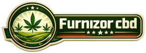 În partea dreaptă este afișat textul „Furnizor CBD” cu litere mari, clare și elegante, în nuanțe de verde și auriu. Designul transmite încredere, profesionalism și identitate premium în domeniul CBD.